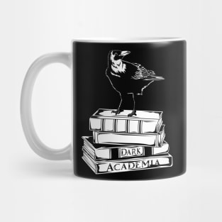 Crow on books - Dark Academia Mug